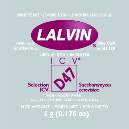 Levadura en polvo Lalvin ICV/D47 - 5 gr